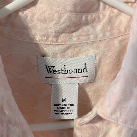 Westbound Size Medium Pink Button up Long Sleeve Top - Picture 3 of 4